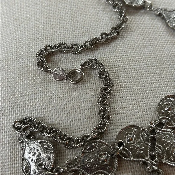 Vintage Accessocraft NYC statement necklace silvertone - Picture 5 of 6